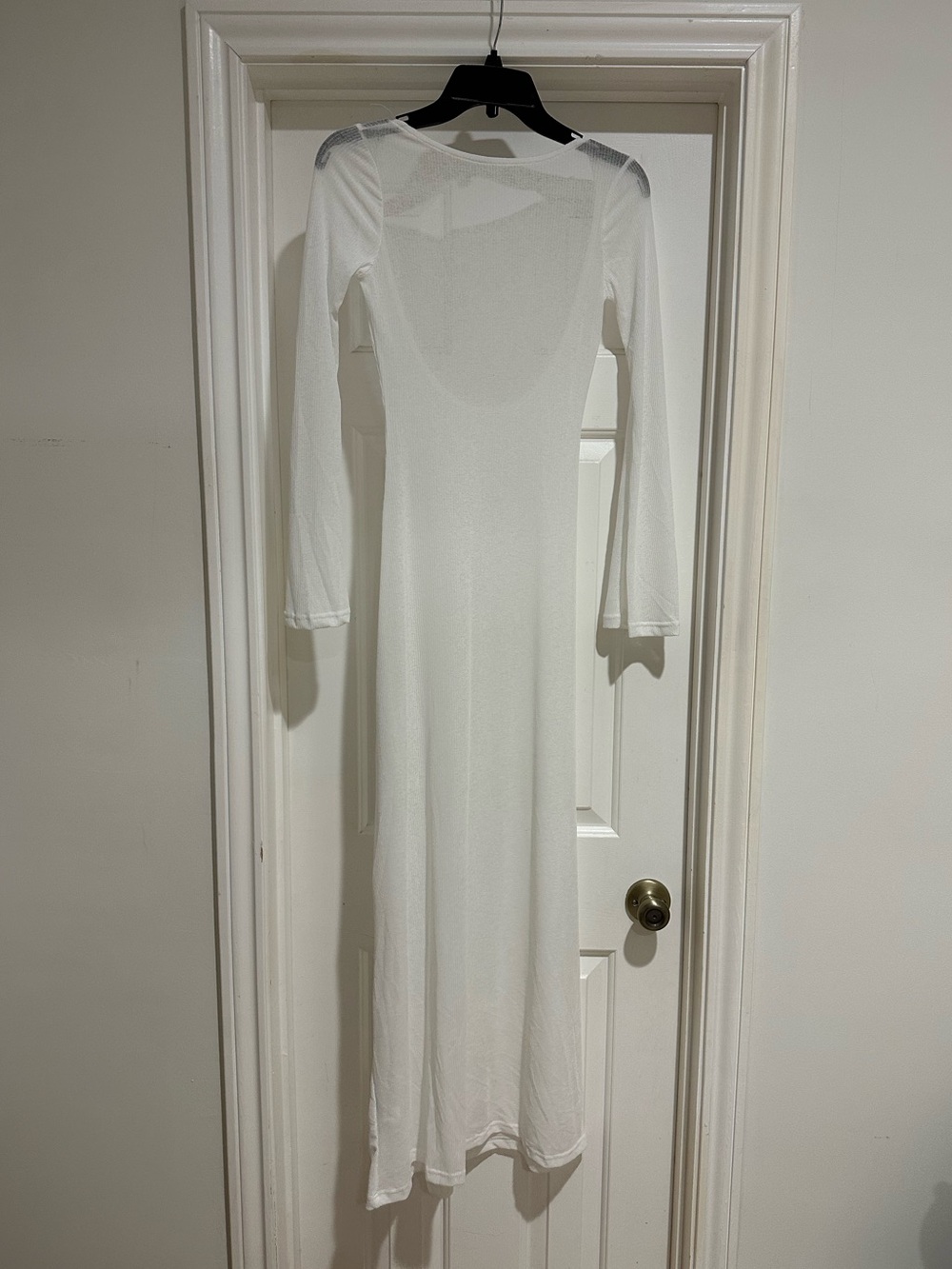 Womenβs Long Sleeve White swim suit cover up Dress